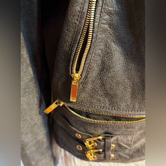 True Religion Brown and Cream Leather Jacket - Picture 4 of 14